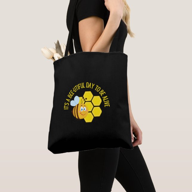 Save the Bees BEE Slogan Quotes Awareness Gifts Tote Bag (Close Up)