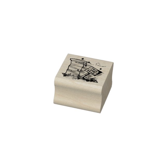 Save the Bees beehives Rubber Stamp (Stamp)
