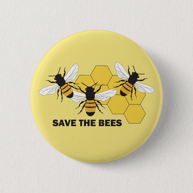 Save the Bees Beekeeper Button (Front)