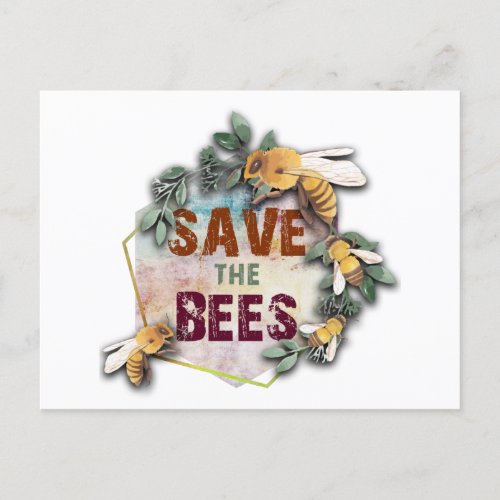 Save The Bees Beekeeper Honey Bee Lover Postcard