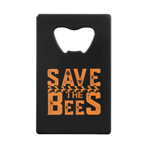 Save The Bees-bees-bee-nature-yellow-cute Credit Card Bottle Opener