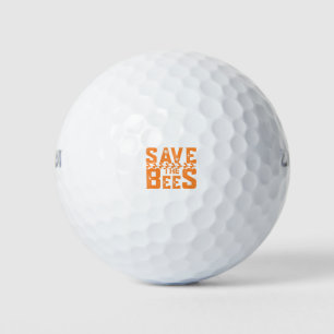 Save The Bees-bees-bee-nature-yellow-cute Golf Balls