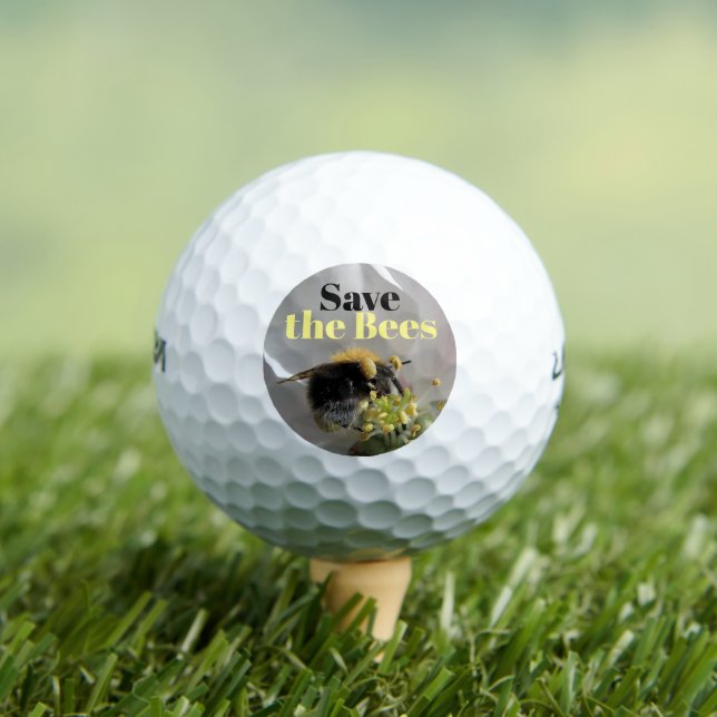 Save the Bees Bumble Bee Photo Golf Balls (Insitu Tee)