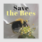 Save the Bees Bumble Bee Photo Magnetic Card (Front)