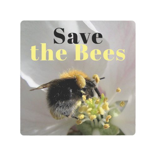 Save the Bees Bumble Bee Photo Metal Print