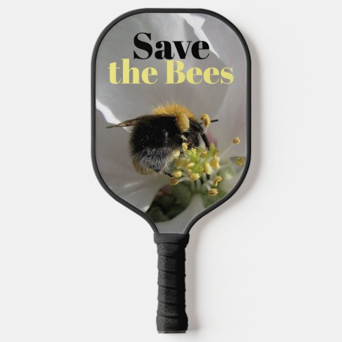 Save the Bees Bumble Bee Photo Pickleball Paddle