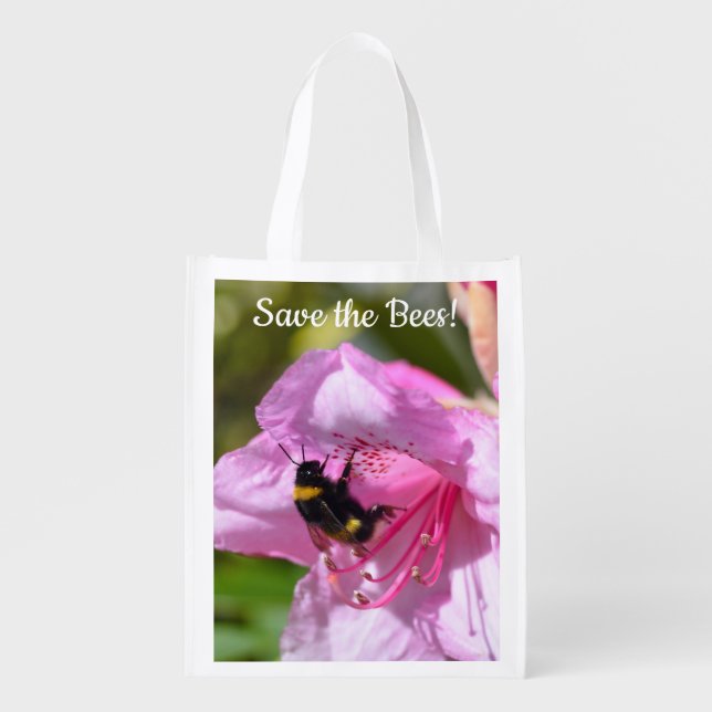 Save the Bees! Bumble Bee Reusable shopping bag (Front)