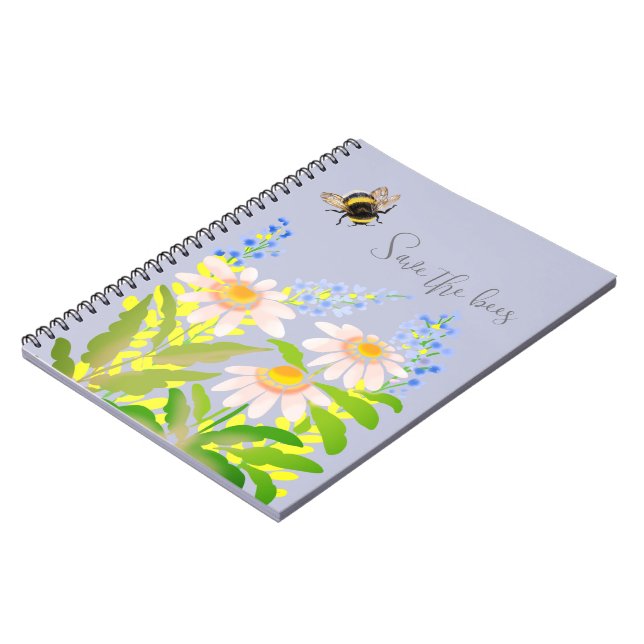 Save the bees, bumblebee notebook (Left Side)