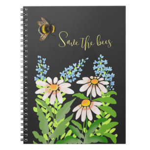 Save the bees, bumblebee notebook
