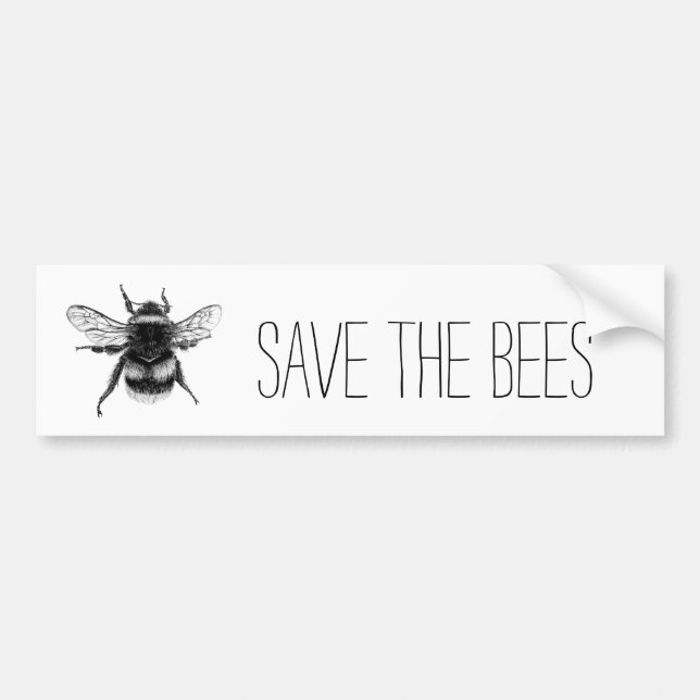 Save the Bees bumper sticker (Front)