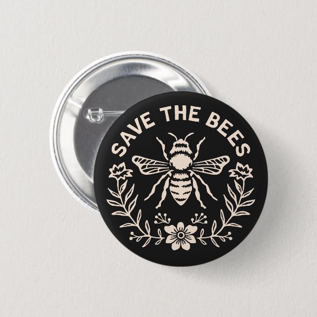 Save the bees button (Front & Back)
