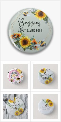 Save The BEES Buttons