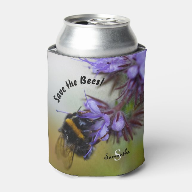 "Save the Bees!" Can Cooler (Can Front)