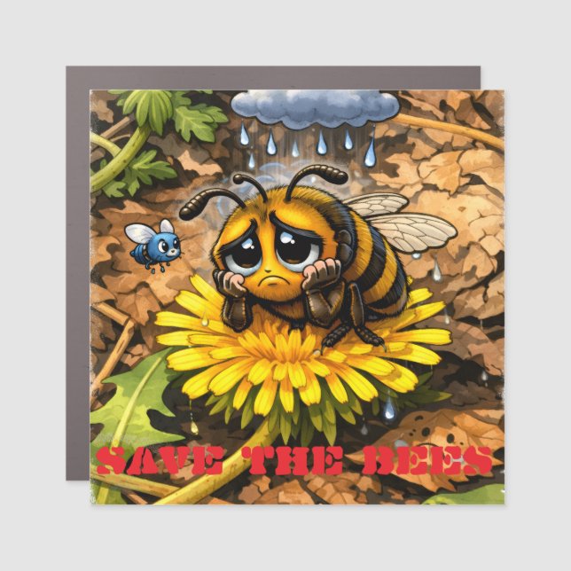 Save the bees car magnet (Front)