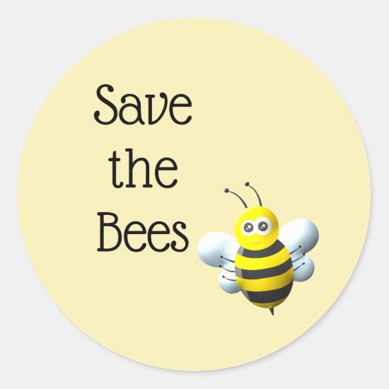 Save the Bees Classic Round Sticker