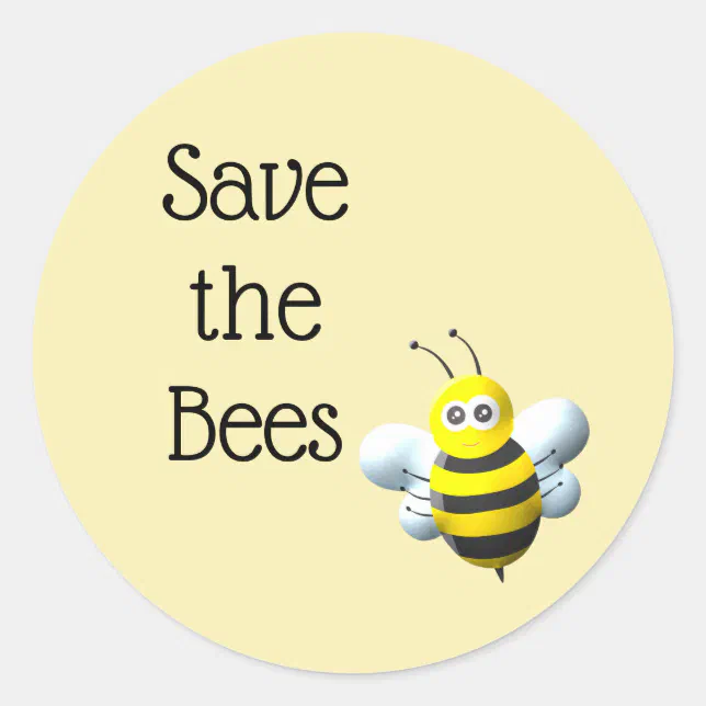 Save The Bees Classic Round Sticker Zazzle save-the-bees-classic-round-sticker-zazzle