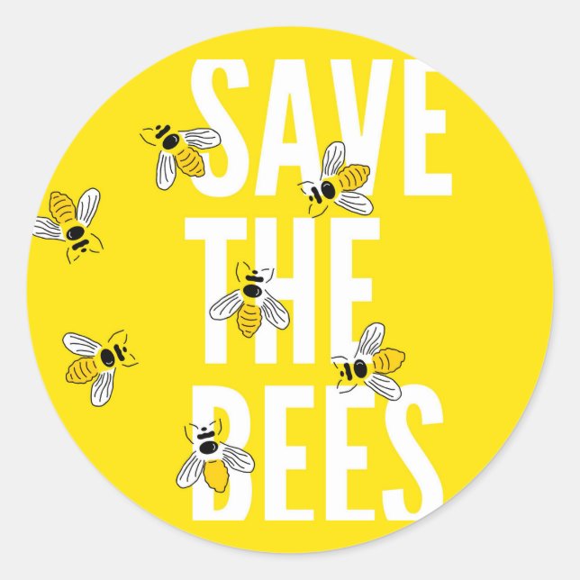 Save The Bees Classic Round Sticker (Front)