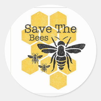 Save The Bees Classic Round Sticker