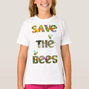 Save The Bees Colorful Wildflower Meadow Nature T-Shirt