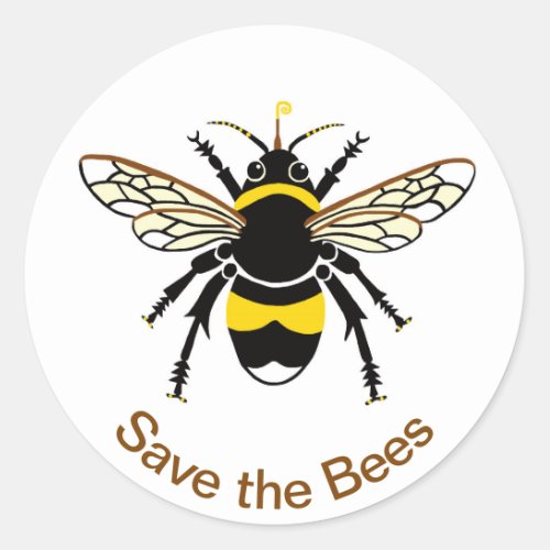 Save the BEES _Conservation _ Ecology _Nature _ Classic Round Sticker