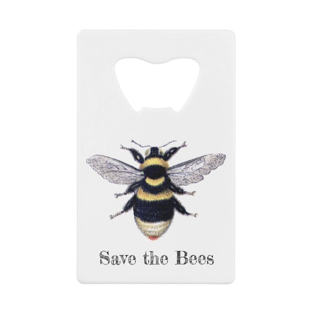 Save the Bees Credit Card Bottle Opener (Front)