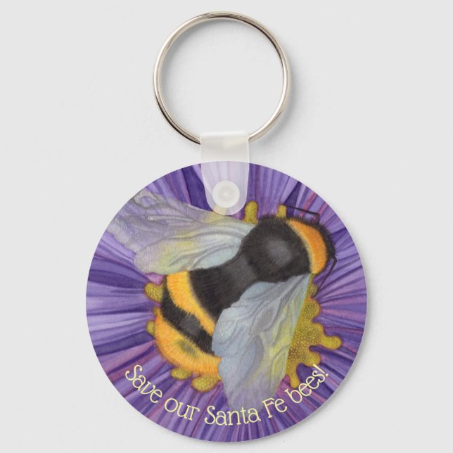 Save The Bees! Custom Keychain Original Artwork (Front)
