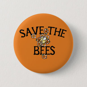 Save the Bees Cute Beekeepers sweet bee art Button