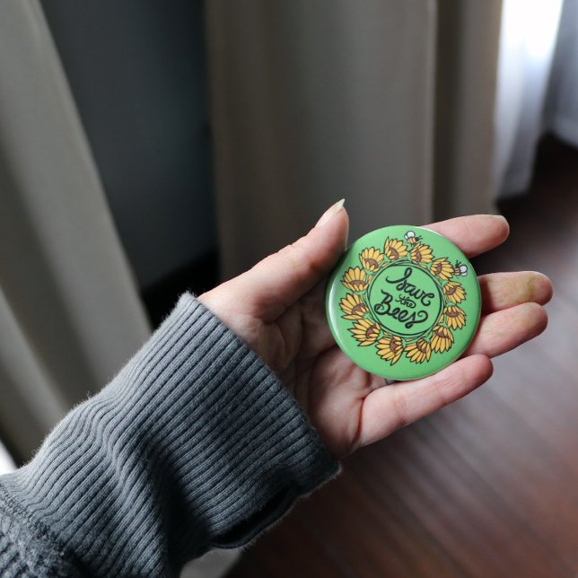 Save the Bees Earth day Button (Creator Uploaded)