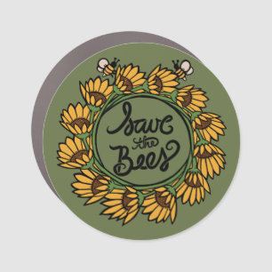 Save the Bees Earth day Car Magnet