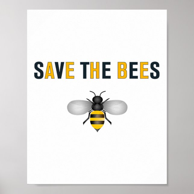 Save The Bees Earth Day Save The Planet Gift  Poster (Front)
