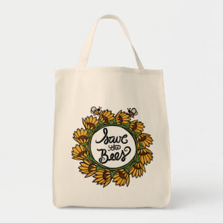 Save the Bees Earth day Tote Bag