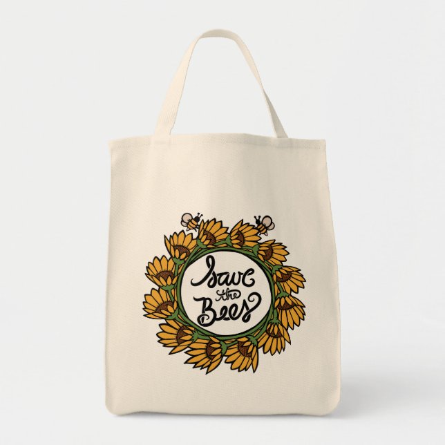 Save the Bees Earth day Tote Bag (Front)