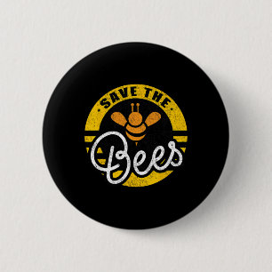 Save The Bees Earth Lover Planet Beekeeper Beekeep Button