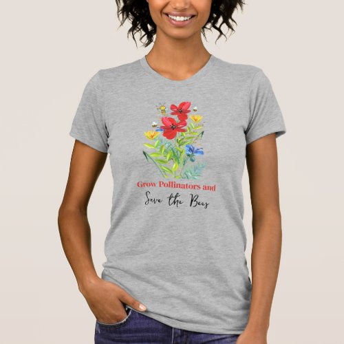 Save The Bees Flower Pollinators T_Shirt