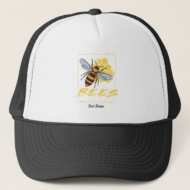 Save the Bees for Beekeeper and Apiarist Trucker Hat (Front)