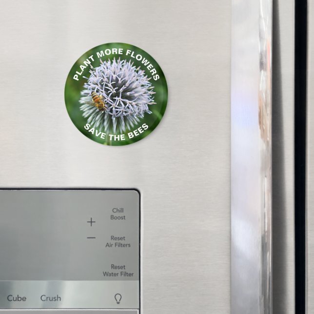 Save the Bees Globe Thistle Floral Magnet (In Situ (Fridge))