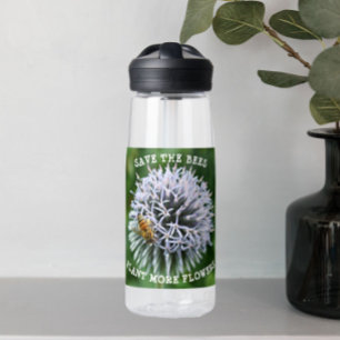 Save the Bees Globe Thistle Floral Water Bottle