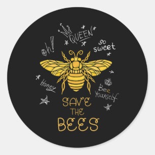 Save The Bees Graffiti Apiary Shirt Bee Beekeeper Classic Round Sticker