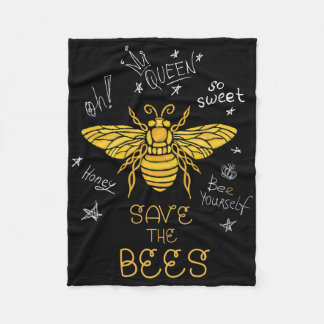 Save The Bees Graffiti Apiary Shirt Bee Beekeeper Fleece Blanket