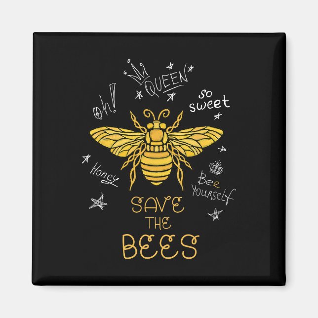 Save The Bees Graffiti Apiary Shirt Bee Beekeeper  Magnet (Front)
