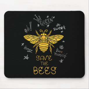 Save The Bees Graffiti Apiary Shirt Bee Beekeeper Mouse Pad