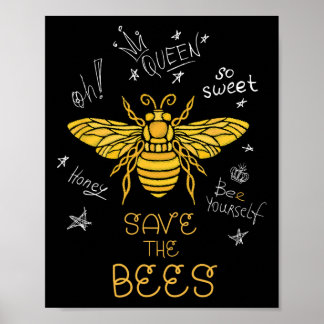 Save The Bees Graffiti Apiary Shirt Bee Beekeeper Poster