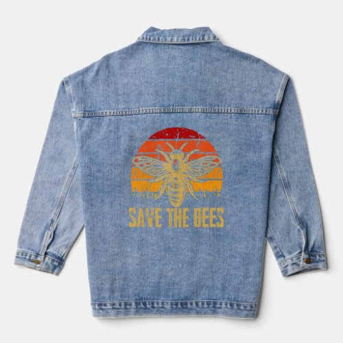 Save The Bees Harvest Succulent Gardening Grass Na Denim Jacket