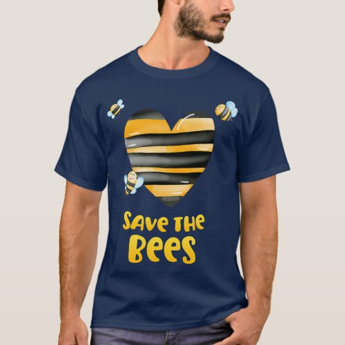 Save the Bees Heart Apiary Shirt Bee Beekeeper Ear