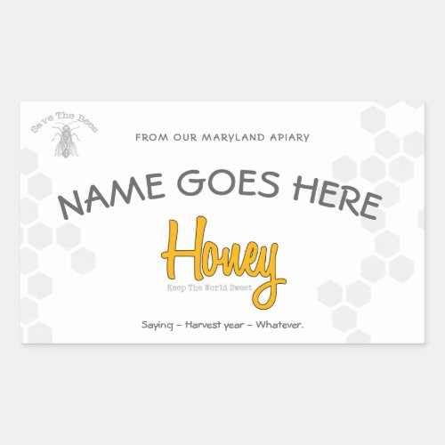 Save The Bees Honey Jar Custom Label