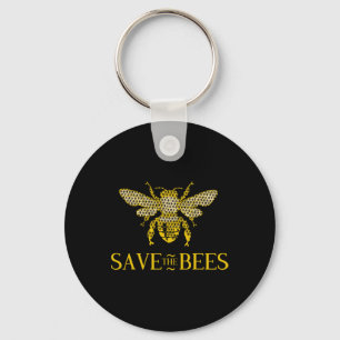 Save The Bees Honeycomb Distress Keychain