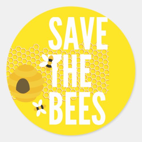 SAve The Bees HONEYCOMB Honey POT Classic Round Sticker
