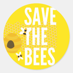 SAve The Bees HONEYCOMB Honey POT Classic Round Sticker