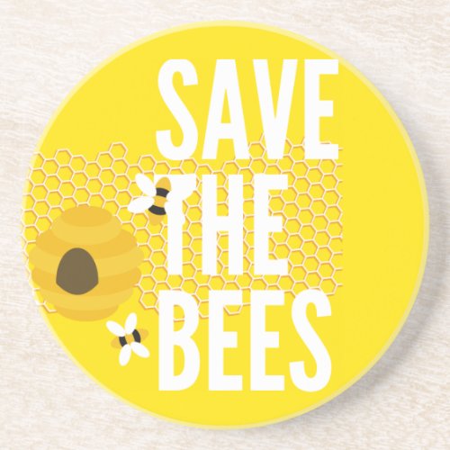SAve The Bees HONEYCOMB Honey POT Coaster