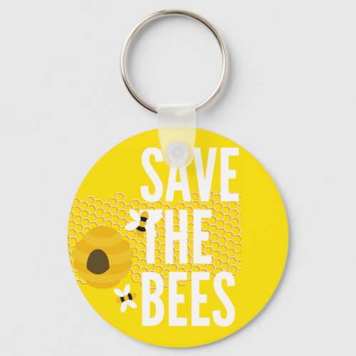 SAve The Bees HONEYCOMB Honey POT Keychain
